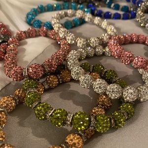 Glitter bracelet bundle stretch multicolor